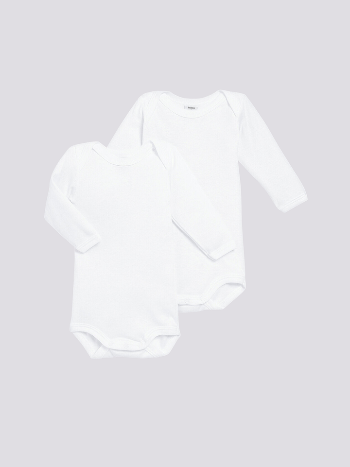 CONFEZIONE DA 2 BODY BIANCHI A MANICA LUNGA BEBÈ A01T3 00 PETIT BATEAU 