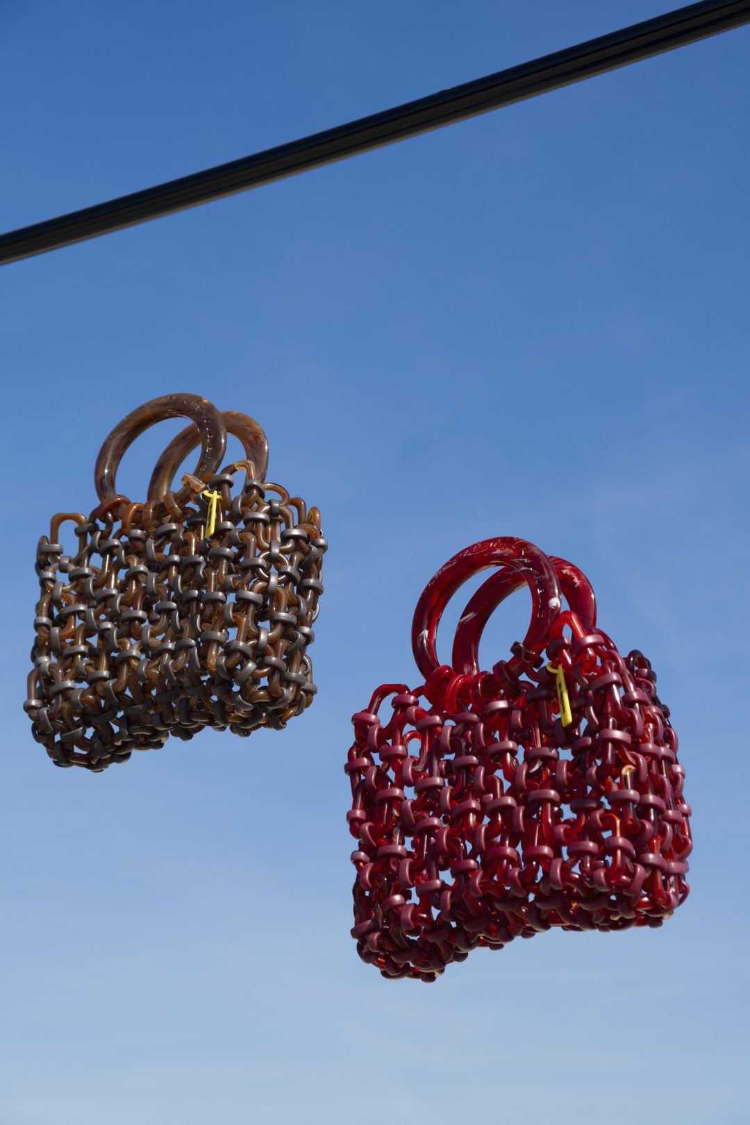 BORSA CON MANICI IN RESINA ROSSA "DOLL" DOLL BORDEAUX BIMOR 