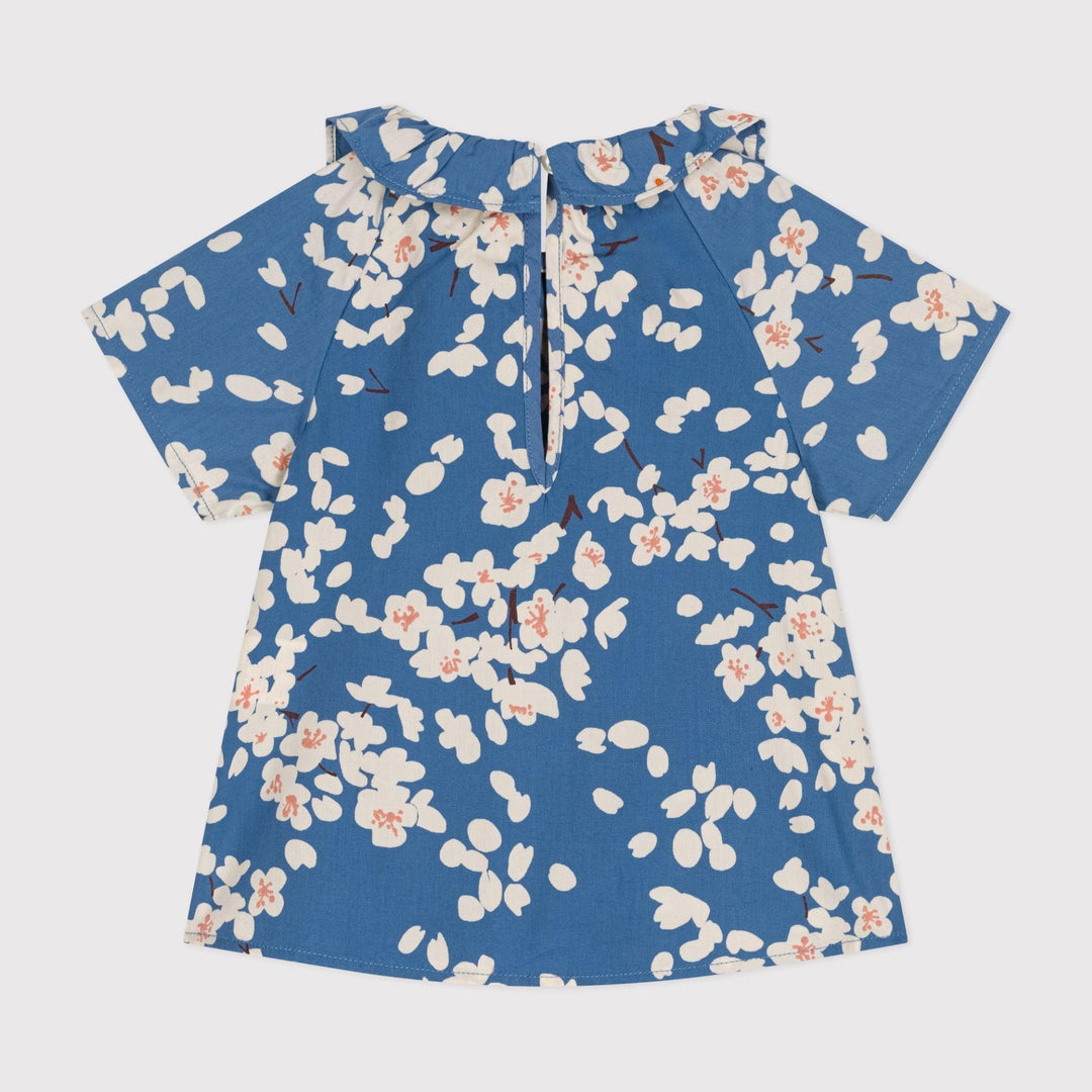 BLUSA MANICA CORTA IN POPELINE BEBÈ A0AMQ 01 PETIT BATEAU 