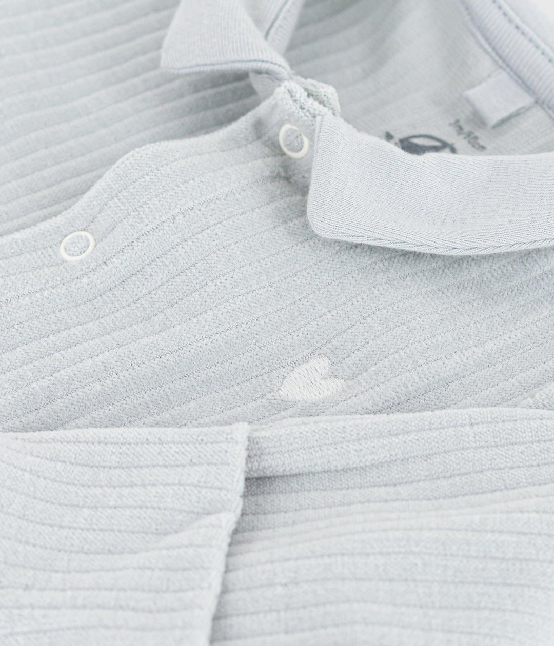 Pigiama con colletto in ciniglia tinta unita neonato A0DUL 01 PETIT BATEAU 