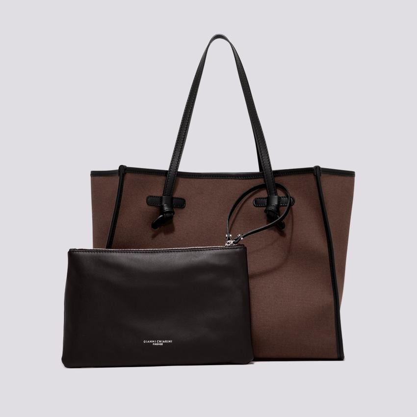 Borsa Shopping Marcella in canvas cioccolato BS 6850/23AI CNV-SE 13229 GIANNI CHIARINI 