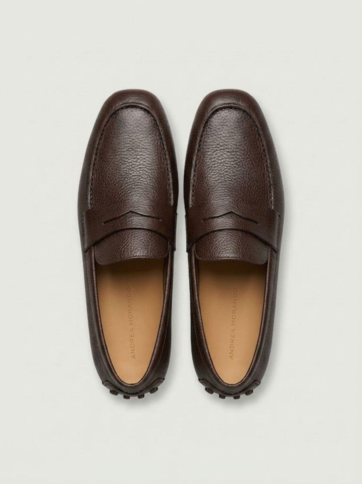 Mocassino Penny con gommini in pelle di cervo ebano U8950 EBANO ANDREA MORANDO 