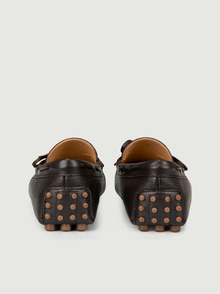 Mocassino gommini in pelle martellata testa di moro BOGOTA PELLE ANDREA MORANDO 