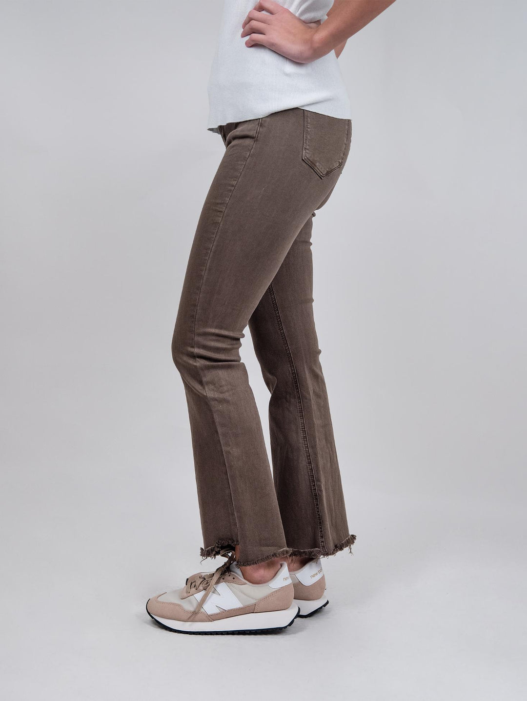 Pantalone cinque tasche sfrangiato marrone 6826/26/ FANGO ANDREA MORANDO 