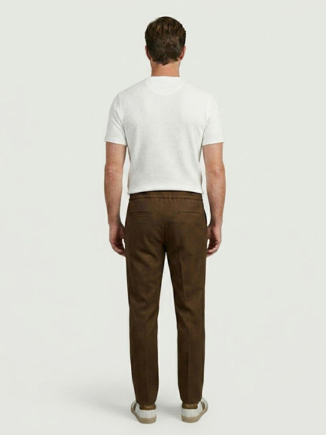 Pantalone tela paracadute con coulisse in cotone cacao CO0073M 2009 ANDREA MORANDO 