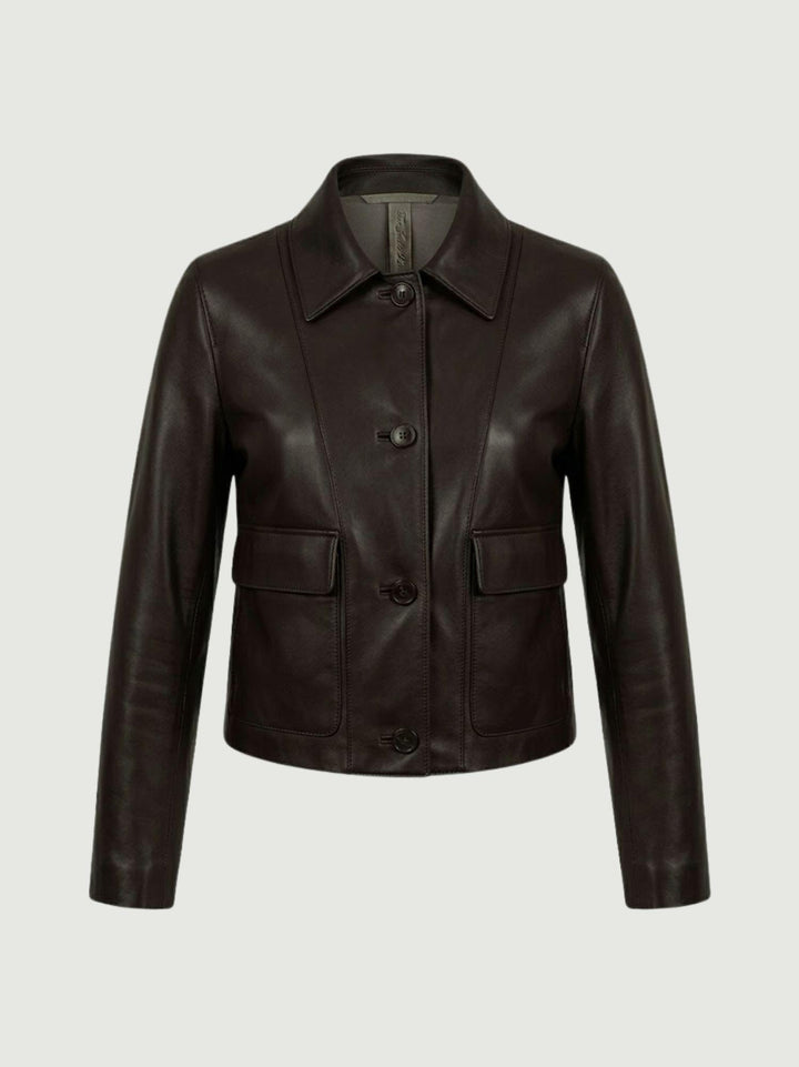 Giacca Malaga in nappa bonded marrone scuro MALAGA 06 JACK LEATHER 