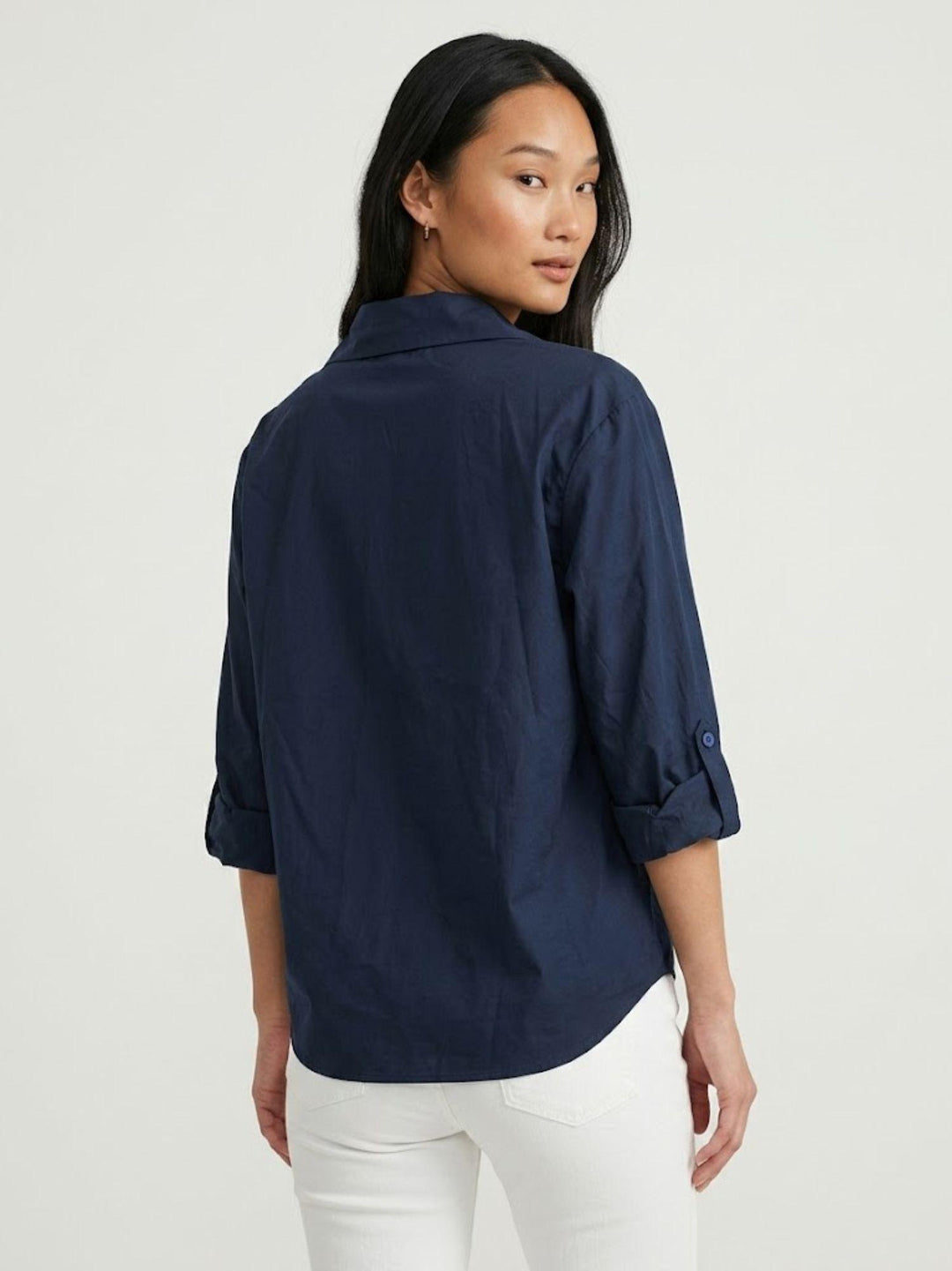 Camicia over in cotone navy M796/221 1 ANDREA MORANDO 