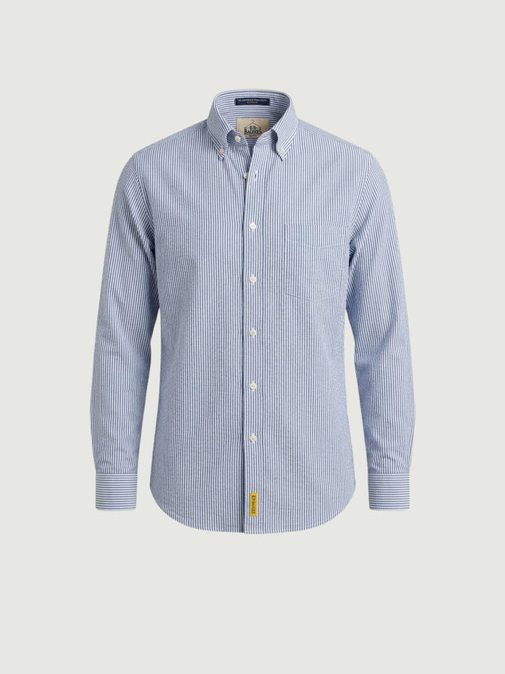 Camicia in cotone a righe bianche e azzurro BRAD/SEB16S35 02 BAGGIES 