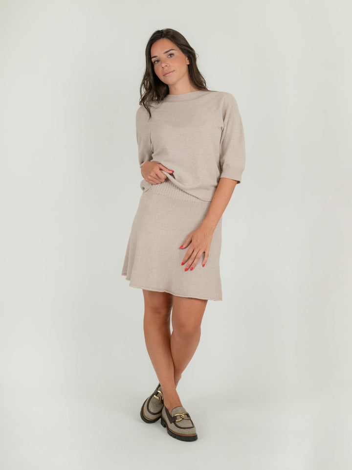 MINI GONNA IN MAGLIA BEIGE 0370/286 0082 BIMOR 