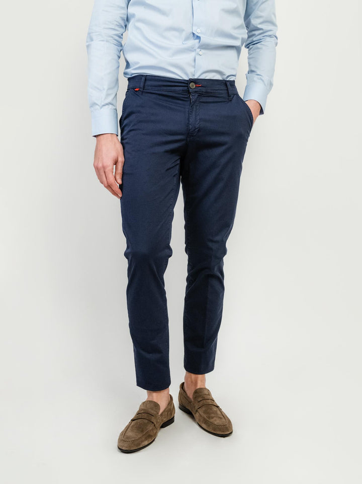 PANTALONE IN COTONE BLU NAVY