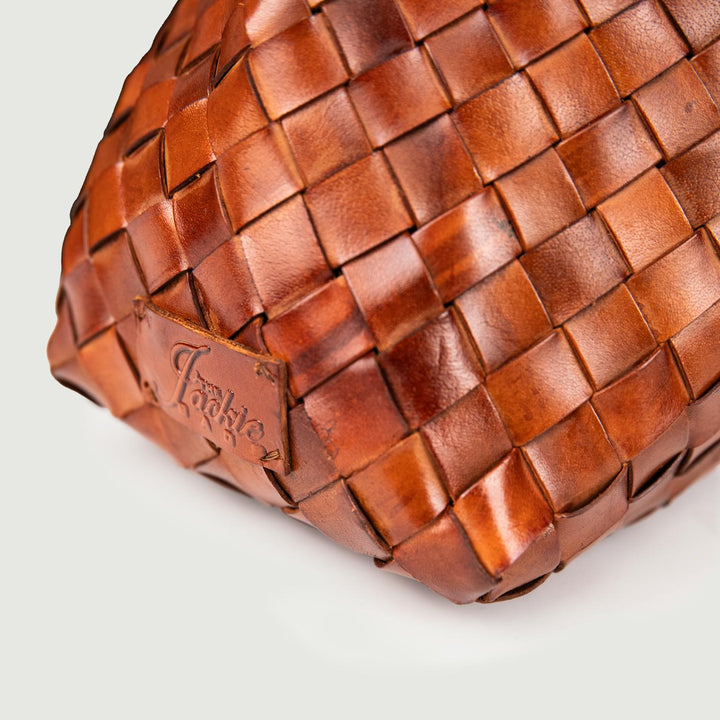 BORSA SHOPPER IN PELLE INTRECCIATA CUOIO FAVIGNANA 05 JACK LEATHER 