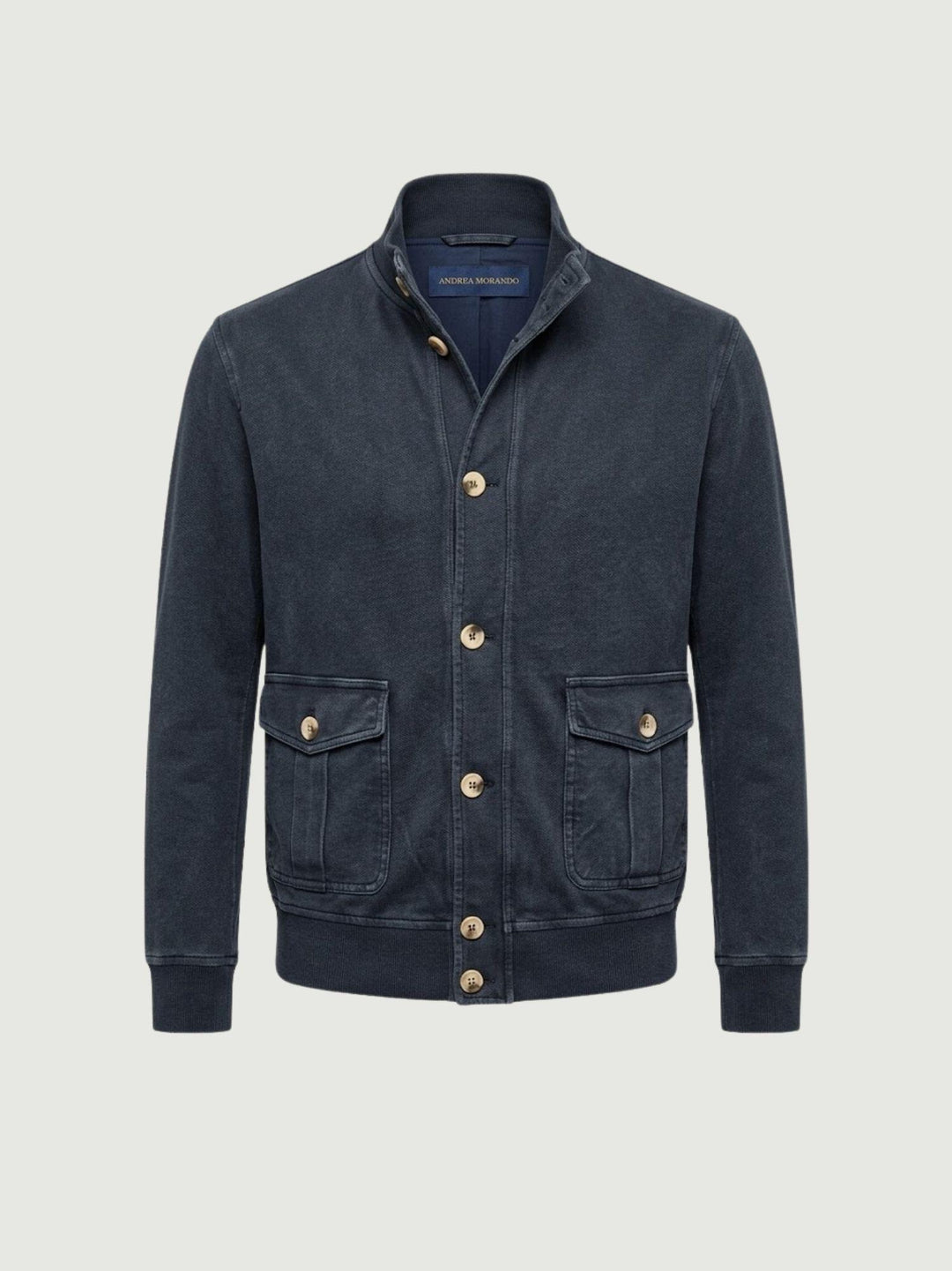 Giacca in maglia di cotone blu 5574426 220 ANDREA MORANDO 