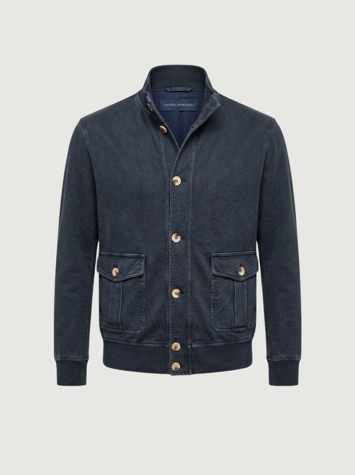 Giacca in maglia di cotone blu 5574426 220 ANDREA MORANDO 
