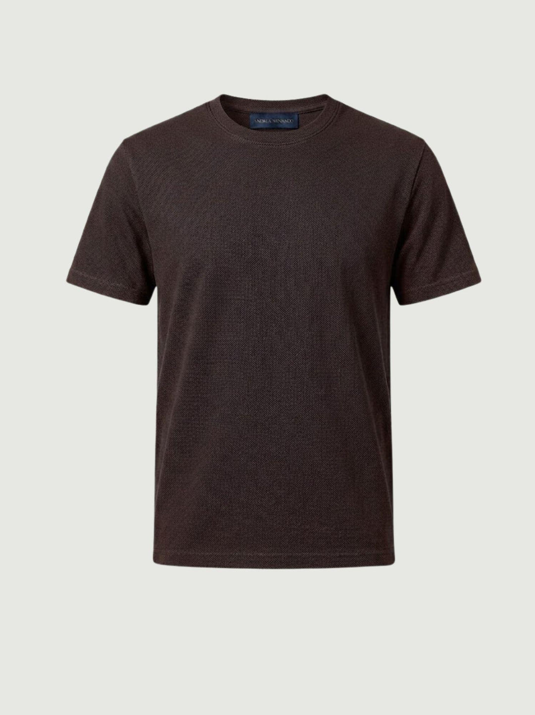 T-shirt piquet in cotone moka 5800426 673 ANDREA MORANDO 