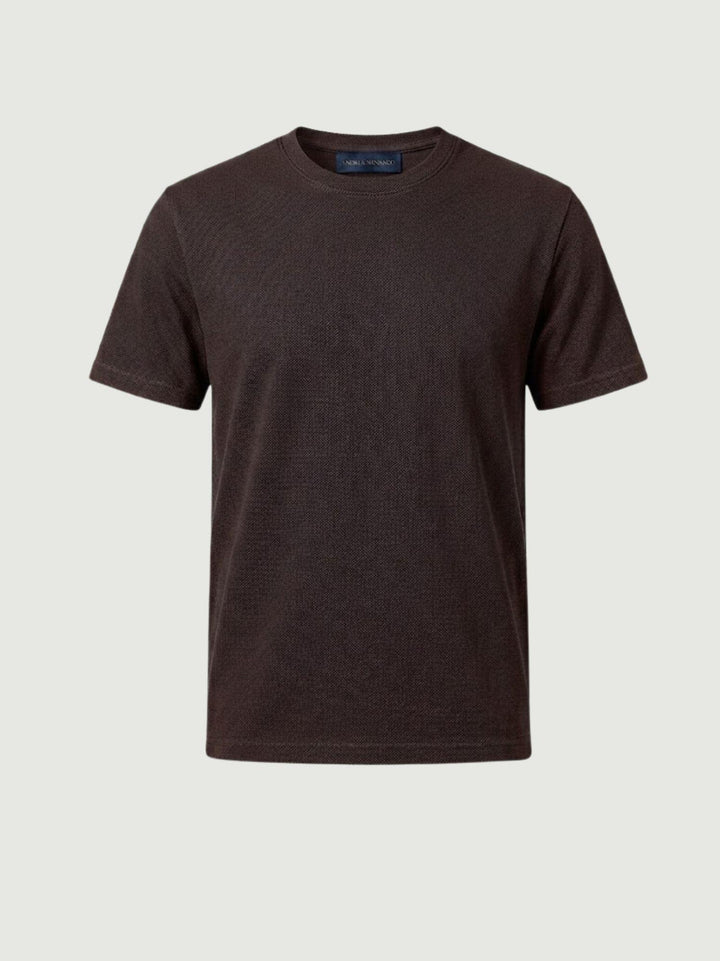 T-shirt piquet in cotone moka 5800426 673 ANDREA MORANDO 