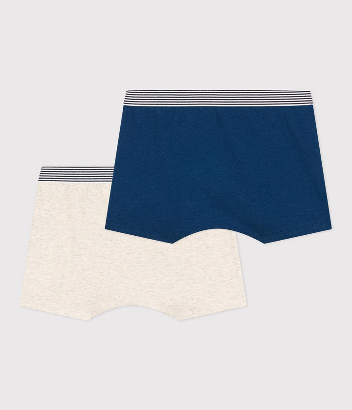 CONFEZIONE DA 2 BOXER RAGAZZO IN COTONE ED ELASTAM A088X 00 PETIT BATEAU 