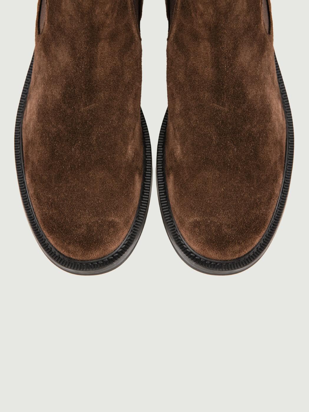 STIVALETTO CHELSEA IN PELLE SCAMOSCIATA TESTA MORO 2320/52 T MORO SAXONE 