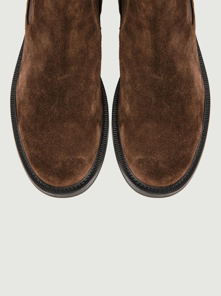 STIVALETTO CHELSEA IN PELLE SCAMOSCIATA TESTA MORO 2320/52 T MORO SAXONE 