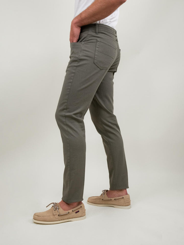 PANTALONE SLIM 5 TASCHE VERDE MILITARE P-WILL-S 381 ANDREA MORANDO 