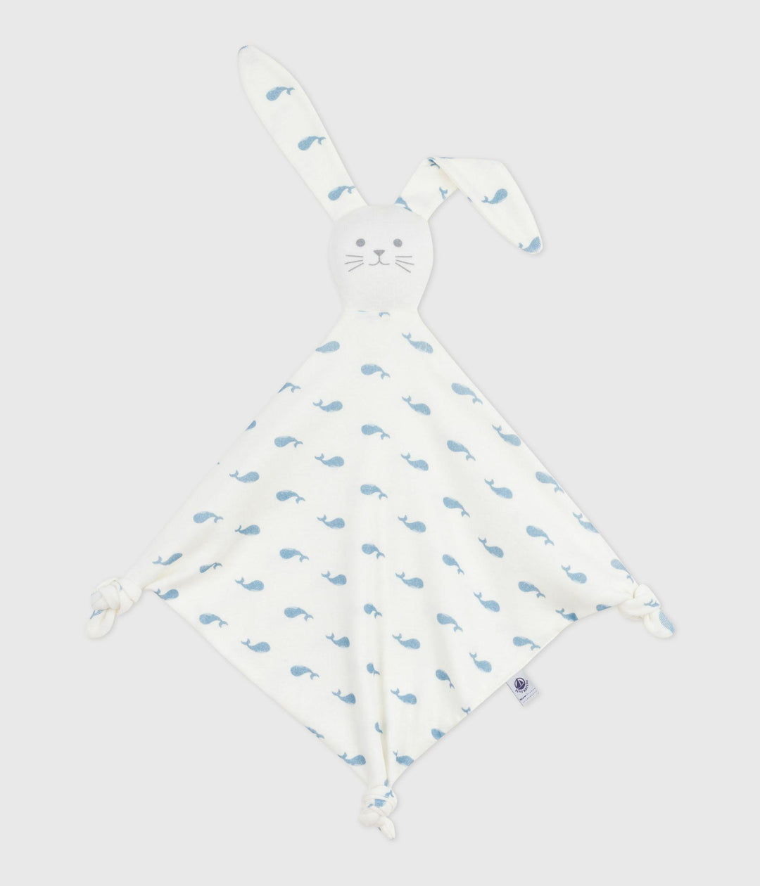 Doudou in cotone con balena stampata neonato A0E1R 01 PETIT BATEAU 