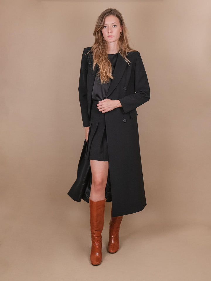CAPPOTTO DOPPIOPETTO  CON SPACCO LATERALE NERO 2134/2531 019 ANDREA MORANDO 