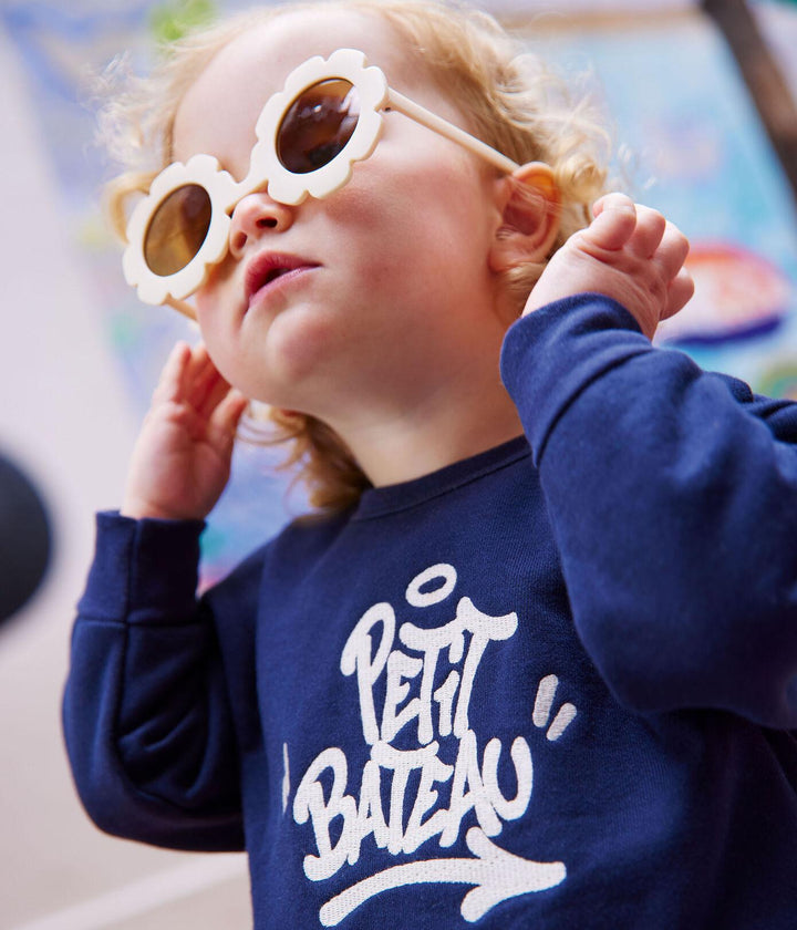 FELPA IN TESSUTO FELPATO BLU PER BEBÈ A08QP 03 PETIT BATEAU 