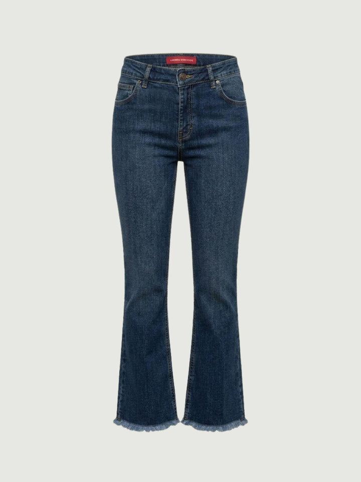 Jeans sfrangiato a trombetta lavaggio medio 80137BOM MYKONOS ANDREA MORANDO 