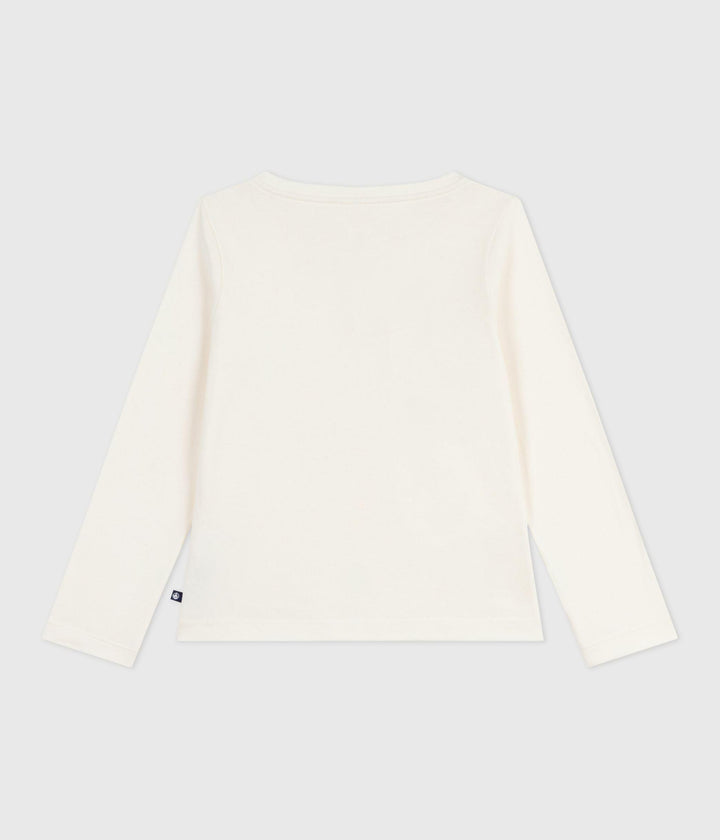 T-shirt a maniche lunghe in cotone con stampa mela A0ELR 02 PETIT BATEAU 