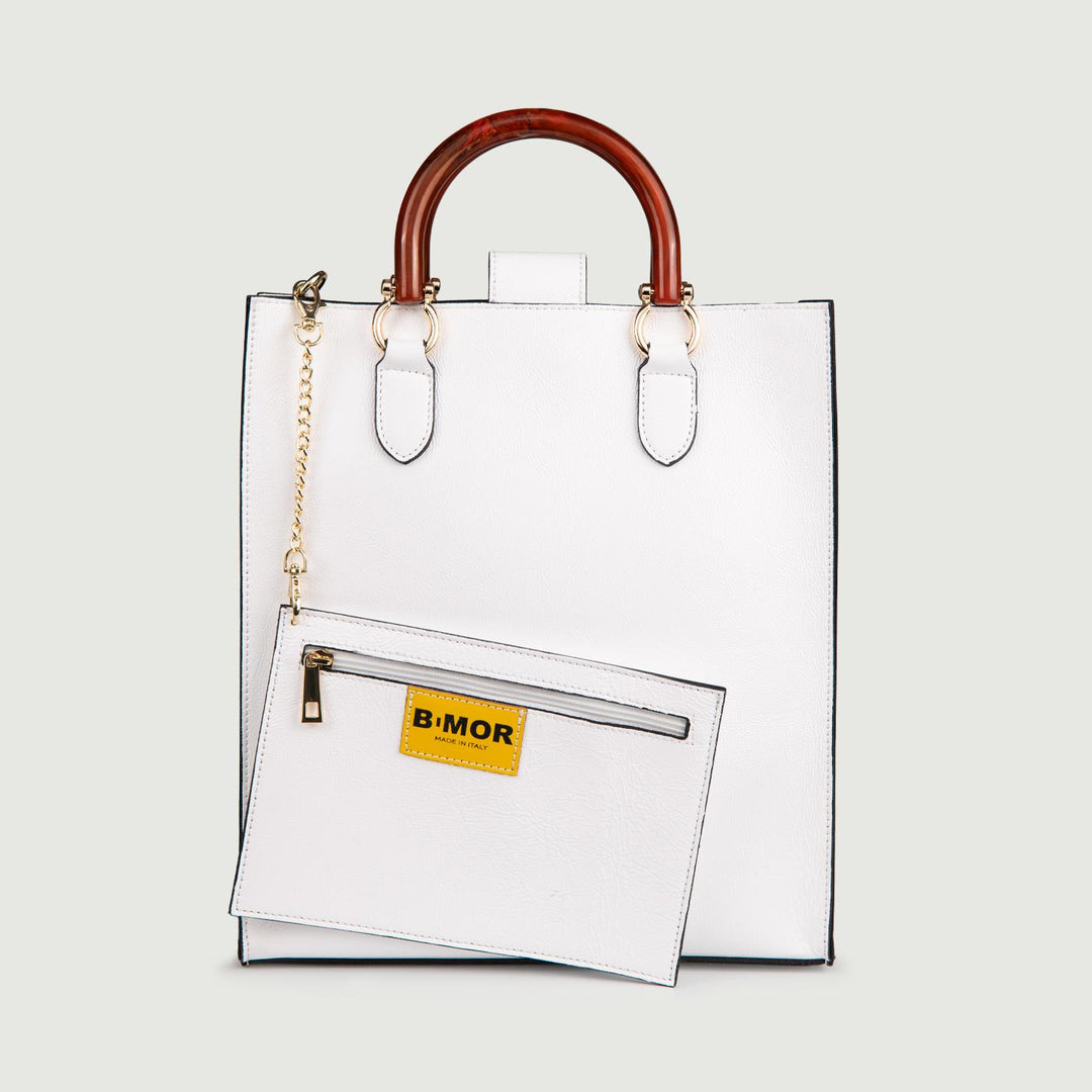 CARTELLA IN PELLE NAPLAK BIANCO CON MANICI IN RESINA "EMPIRE" EMPIRE BIANCO BIMOR 