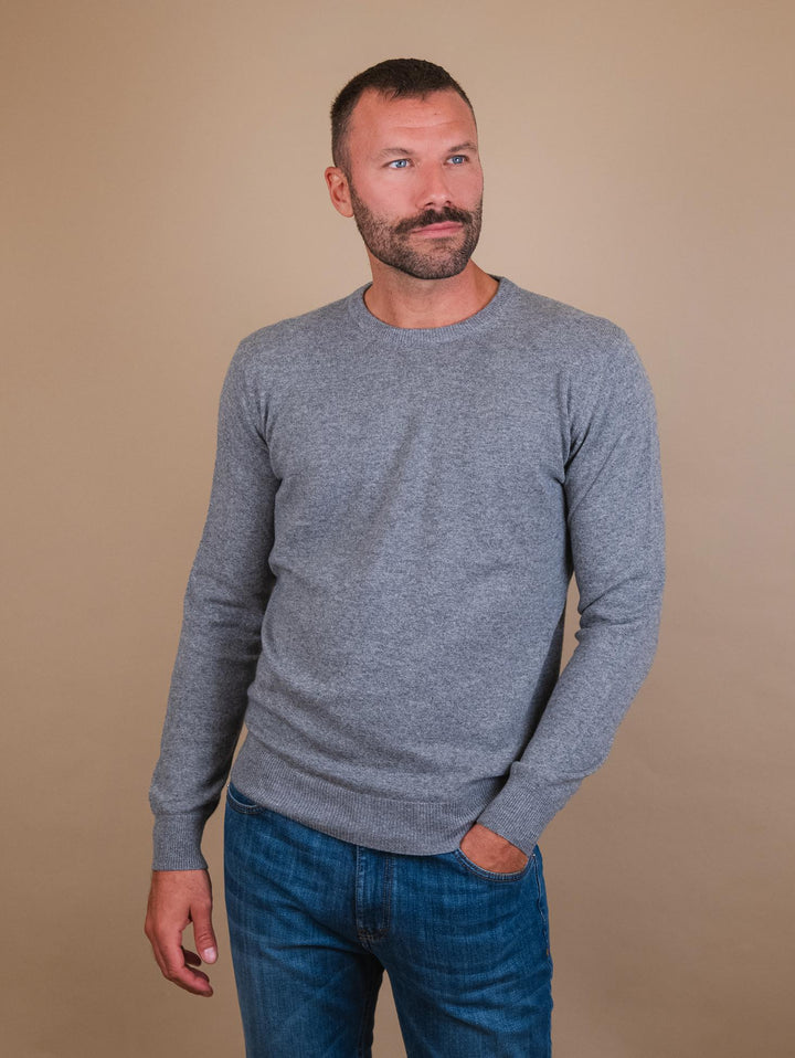 GIROCOLLO IN LANA MISTO CASHMERE GRIGIO 8150223 102 ANDREA MORANDO 
