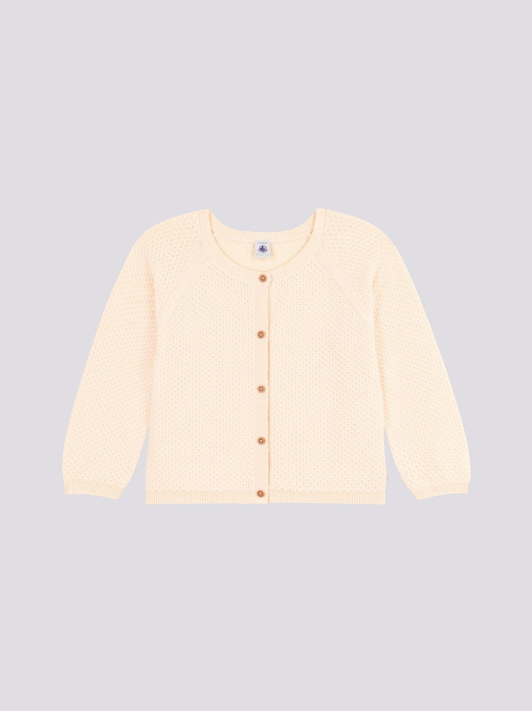 CARDIGAN BEIGE IN COTONE BAMBINA A09KX 01 PETIT BATEAU 