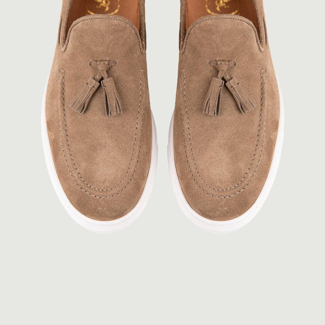 MOCASSINO STILE SNEAKER TAUPE CON NAPPINE ALLEN/23 TAUPE SAXONE 