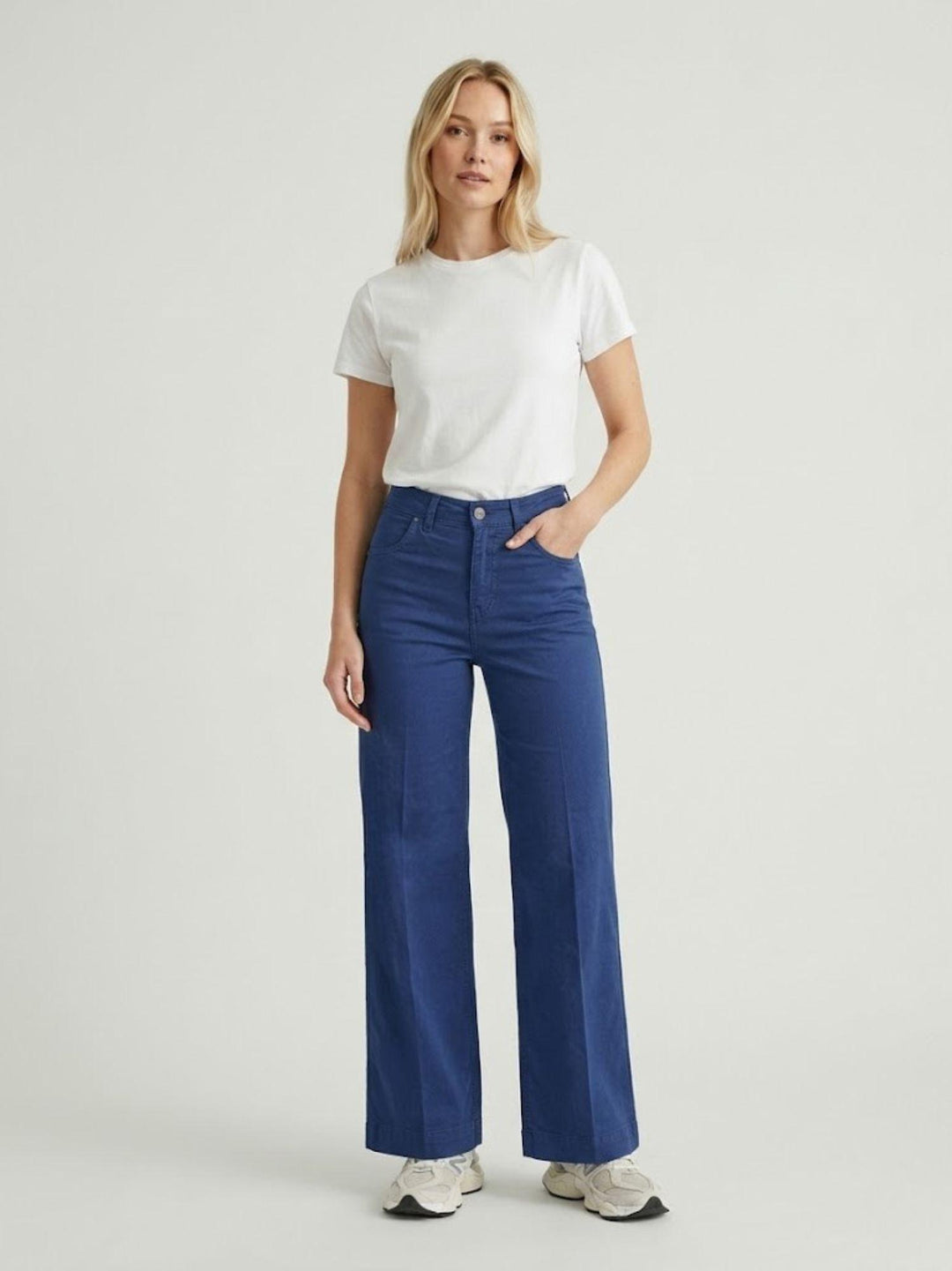 Pantaloni a palazzo in cotone inchiostro 80534-3GB INCHIOSTRO ANDREA MORANDO 