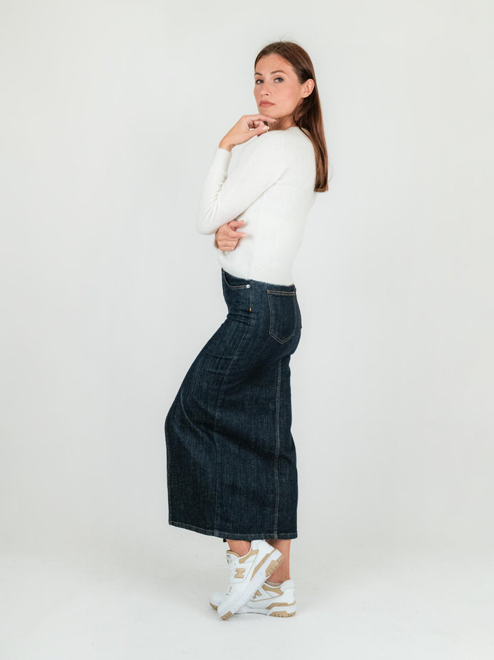 GONNA LUNGA IN DENIM SCURO