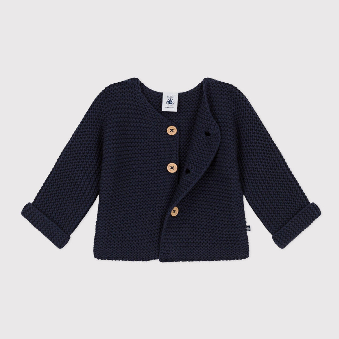 CARDIGAN IN TRICOT A PUNTO LEGACCIO PER BEBÈ A08BQ 02 PETIT BATEAU 