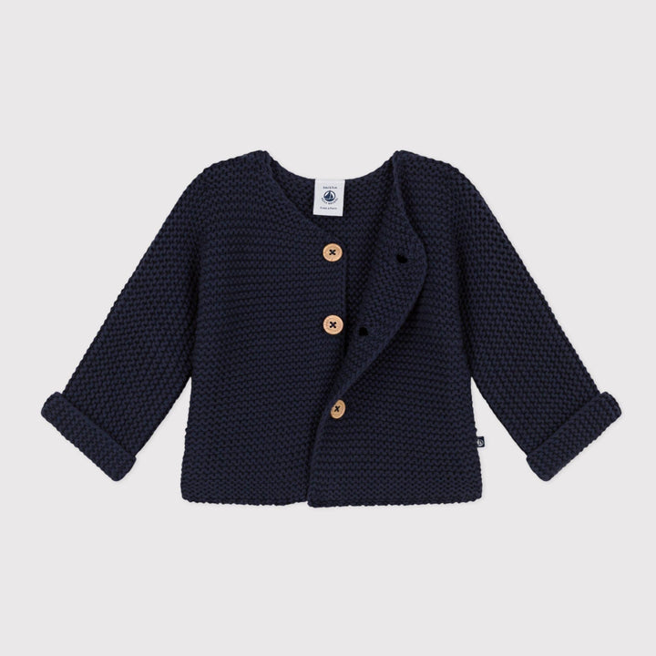 CARDIGAN IN TRICOT A PUNTO LEGACCIO PER BEBÈ A08BQ 02 PETIT BATEAU 