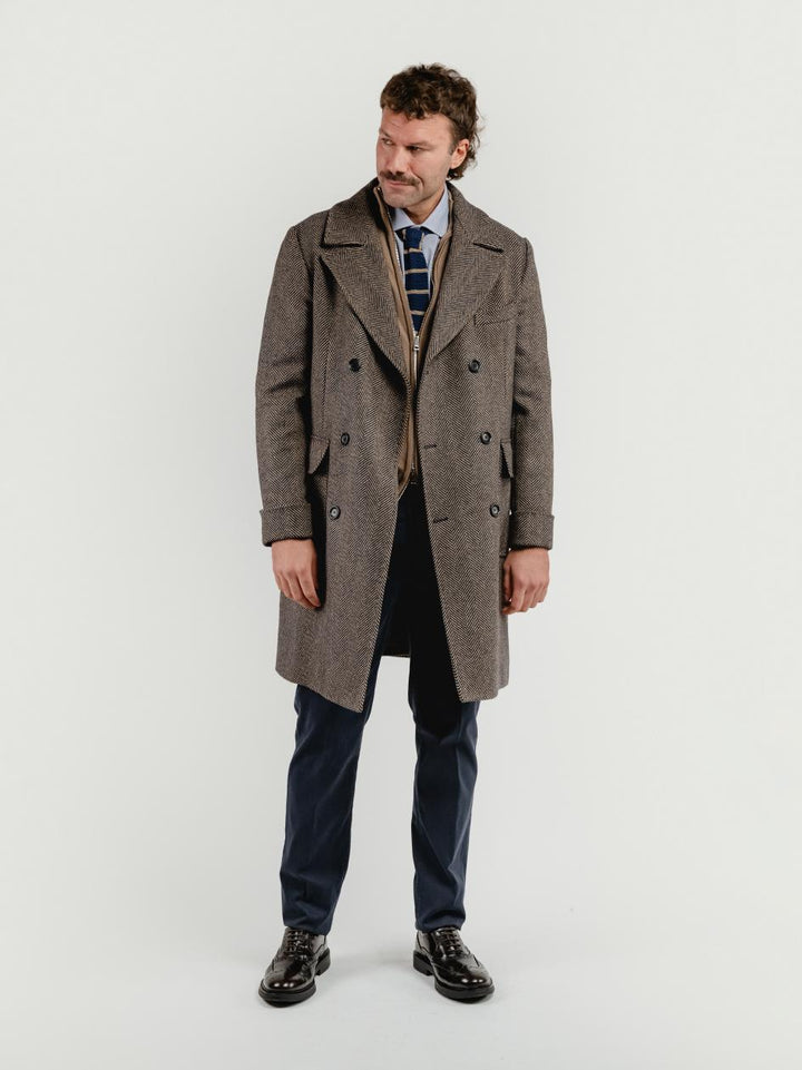 CAPPOTTO DOPPIOPETTO SPIGATO MORO BLU NAVY K011 174 ANDREA MORANDO 
