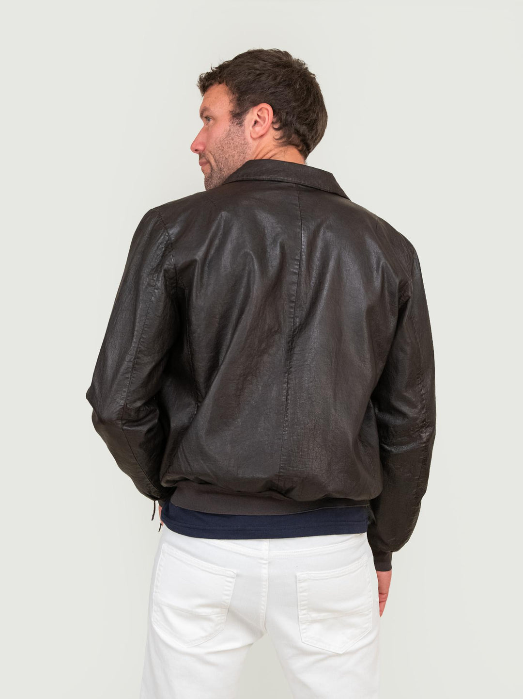 GIACCA IN PELLE MARRONE INVECCHIATA NEW JERSEY 06 JACK LEATHER 