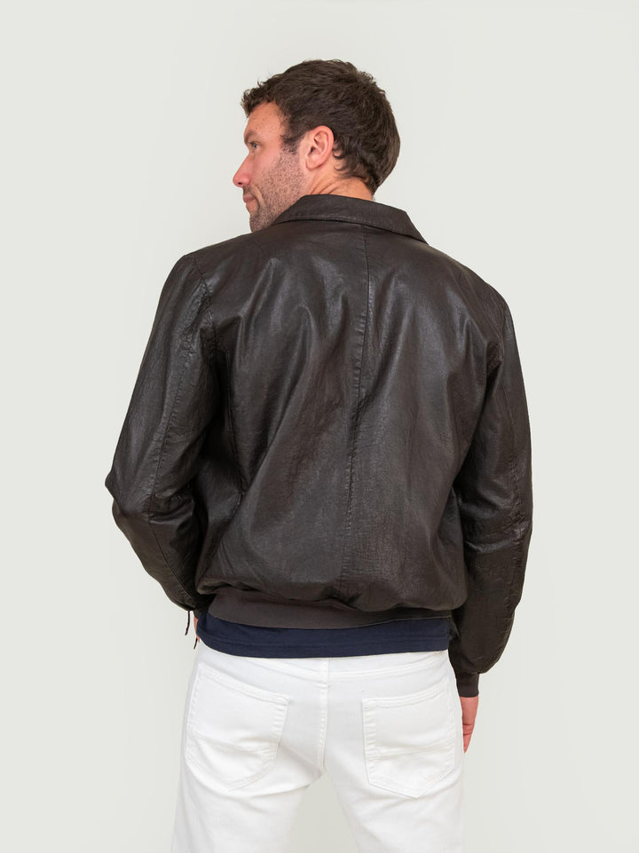 GIACCA IN PELLE MARRONE INVECCHIATA NEW JERSEY 06 JACK LEATHER 