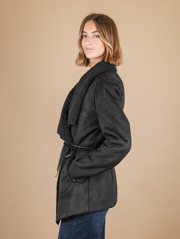 GIACCA KIMONO IN ECO-MONTONE  NERO B361MONT 024 ANDREA MORANDO 
