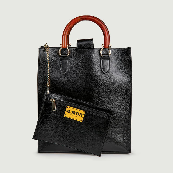 CARTELLA IN PELLE NAPLAK NERA CON MANICI IN RESINA "EMPIRE" EMPIRE NERO BIMOR 