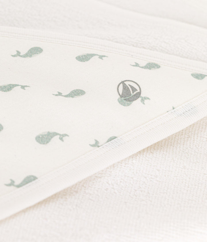 Telo bagno neonato balene A0ATT 01 PETIT BATEAU 