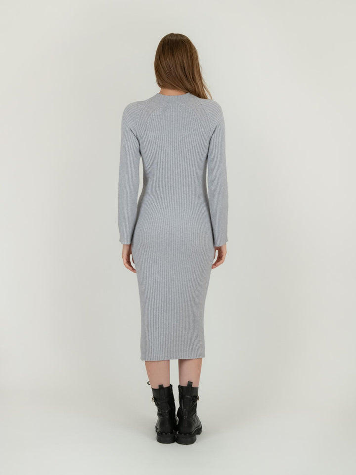 ABITO MIDI IN MAGLIA GRIGIO PERLA 0370/222 0020 BIMOR 