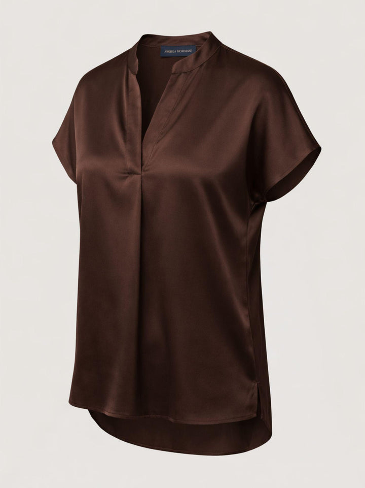 Blusa in raso marrone M9237 MARRONE ANDREA MORANDO 