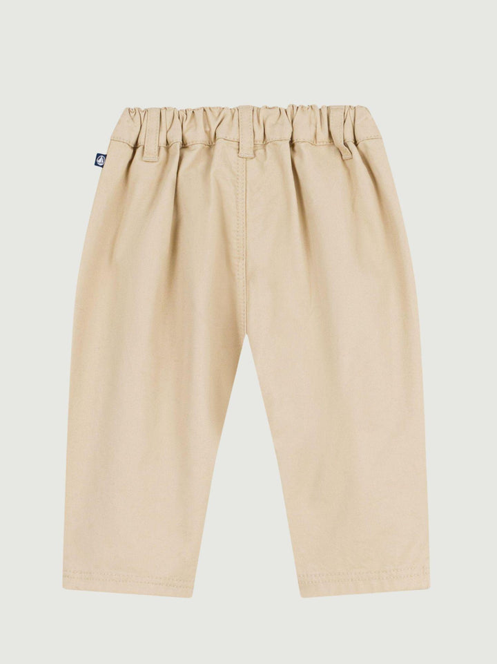 Pantaloni in serge beige neonato A0FQ6 02 PETIT BATEAU 