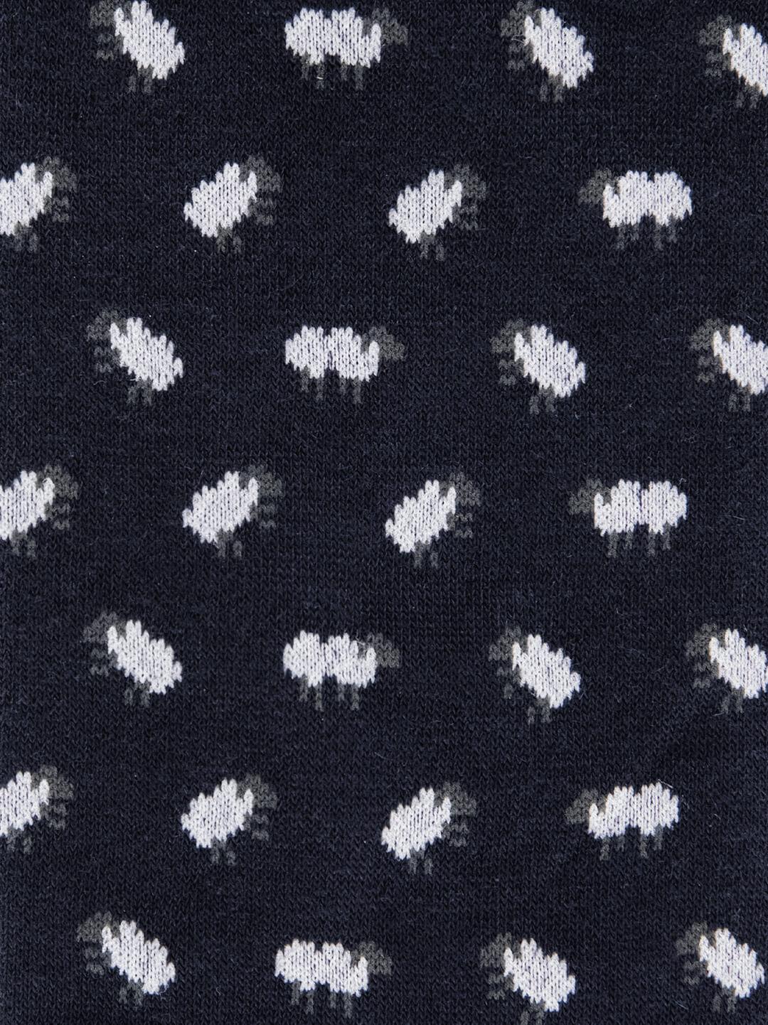 CALZA COTONE CASHMERE BLU MOTIVO PECORELLE 64226G BLU RED 