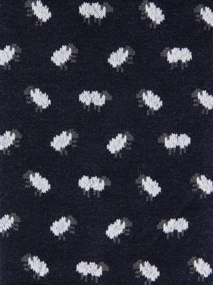 CALZA COTONE CASHMERE BLU MOTIVO PECORELLE 64226G BLU RED 