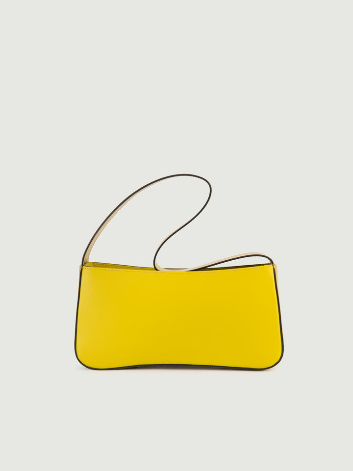 BORSA A SPALLA SEVENTY IN PELLE BICOLORE PISTACCHIO E SALVIA SEVENTY VERDE BIMOR 