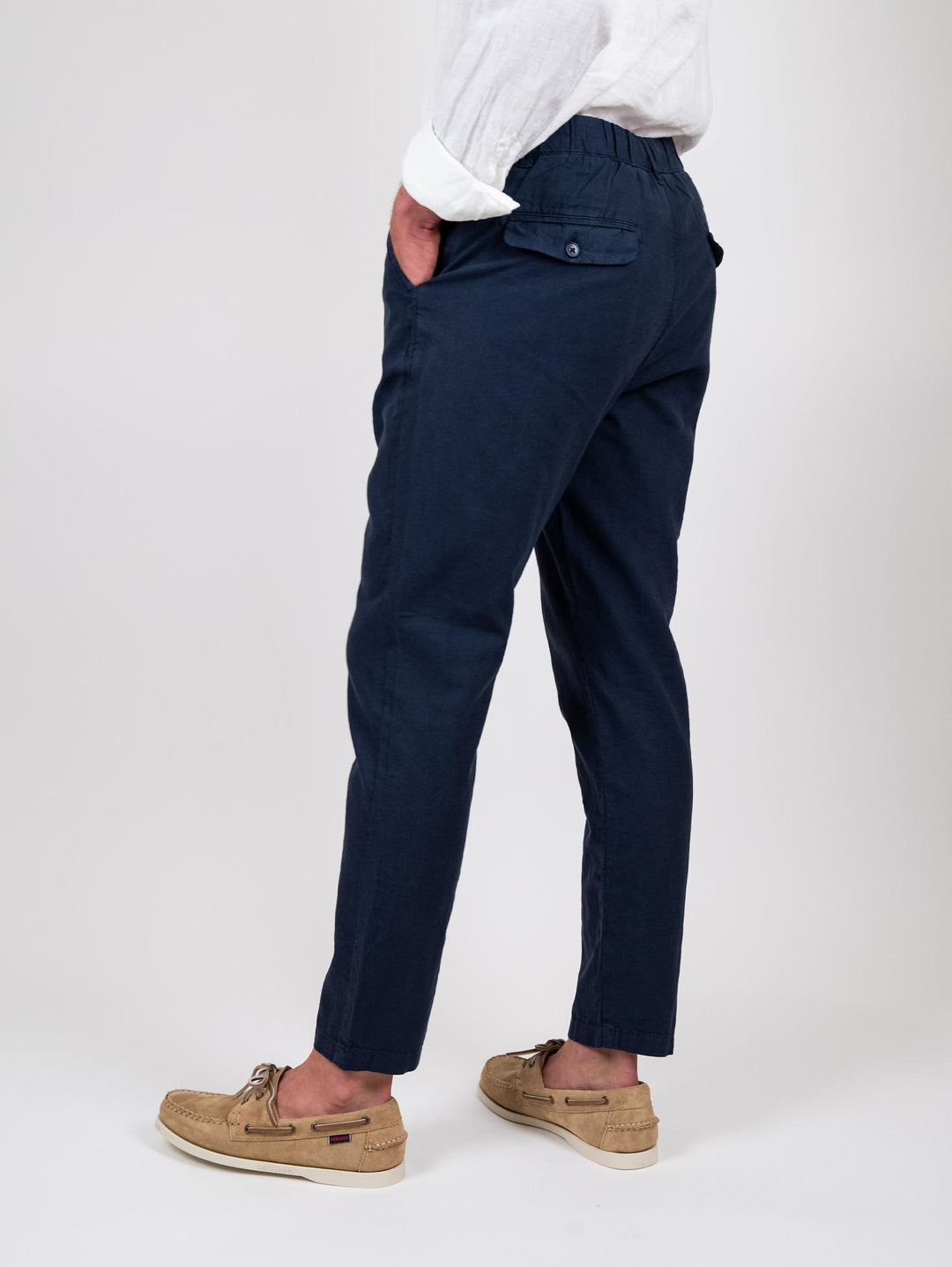 Pantalone in lino blu navy BU26S38PAPA843PD 201 ANDREA MORANDO 