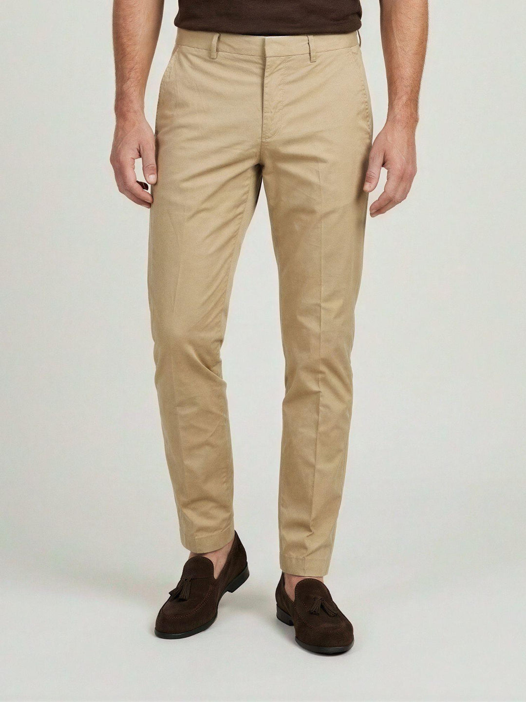 Pantalone chino con gancetto in cotone beige T526BRO 748 NOLAB 